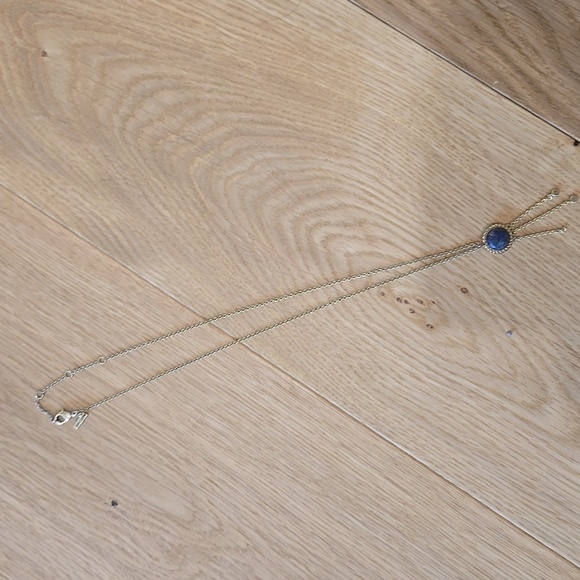 Sezane Necklace, Blue Stone Pendant With Drops - Picture 7 of 17